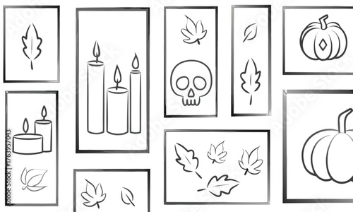 Elegant Halloween Wall Art: Pumpkins, Candles, Leaves, and Skull Designs for Decor, Crafts, and Prints – 2025 Autumn Collection