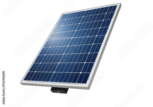 Single Blue Photovoltaic Solar Power Panel Module PNG on Transparent Background