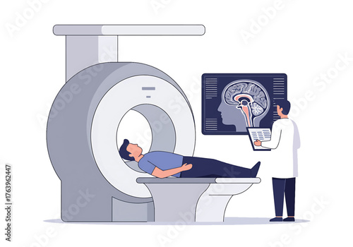 Brain Scan Medical Imaging and Diagnosis Illustration for Healthcare Professionals