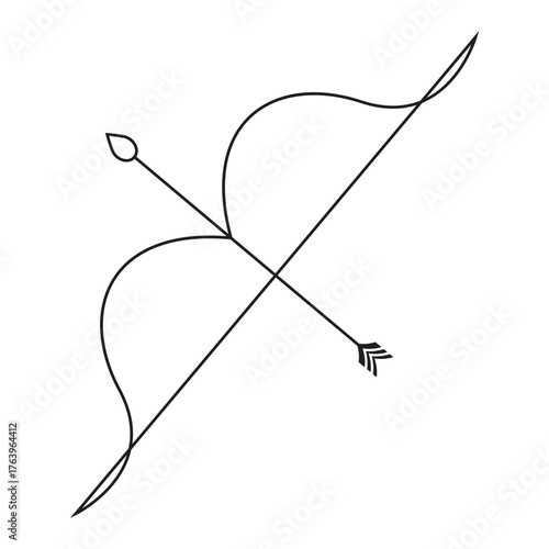 Bow icon vector, archer illustration sign. archery symbol. bowman logo