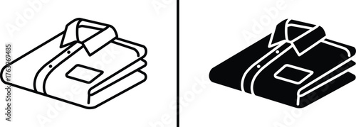 Folded Shirt Icon: A minimalist icon presents a folded shirt, a classic representation of clean, simple clothing ready for wear.