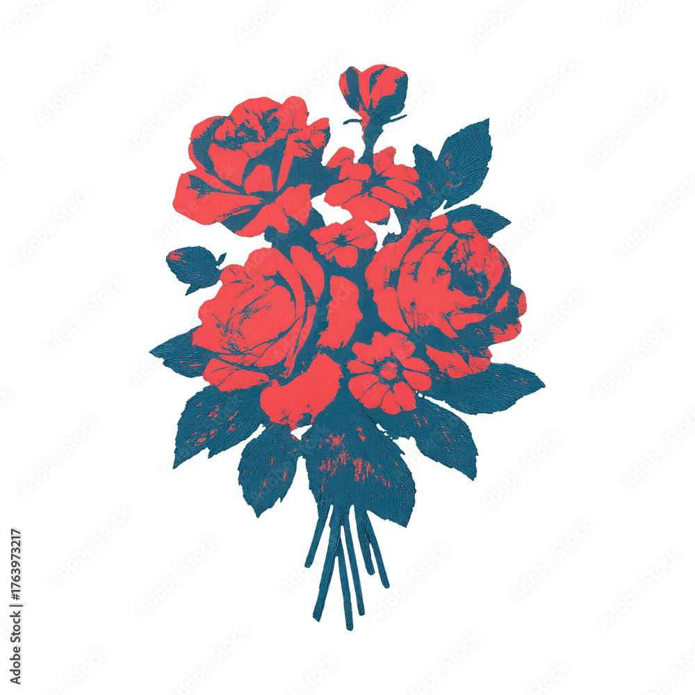 Fototapeta premium PNG Vintage floral bouquet illustration
