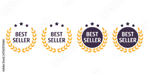 premium best seller badge pack laurel emblem vector ai eps png jpeg for ecommerce
