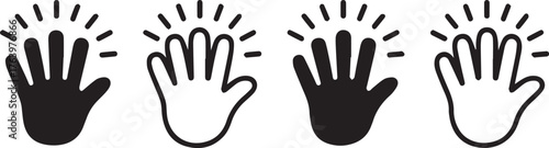 raised hand icon pack minimal flat vector illustrations for social interaction support notifications and accessibility