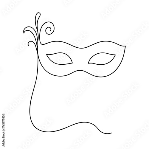Decorative party mask outline with elegant design for winter  