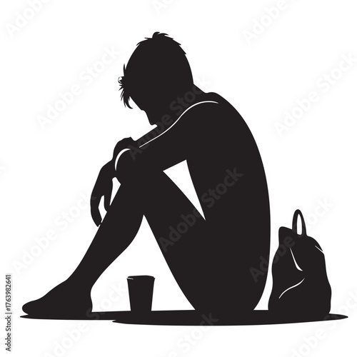 A black and white illustration of a fish skeleton isolated on white background, showcasing its anatomical structure and design, perfect for educational or symbolic representations