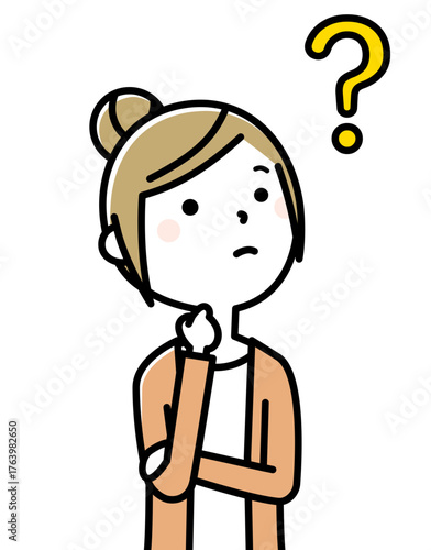 若い女性　ママ　疑問