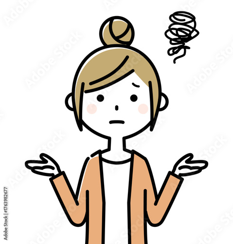 若い女性　ママ　困る