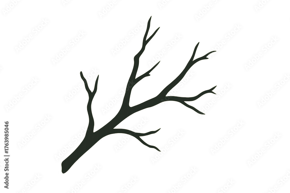Fototapeta premium Bare tree branch silhouette on transparent background, symbolizing winter, nature, or growth and renewal