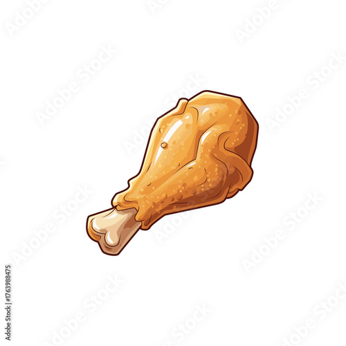 Chicken fry flat vector design