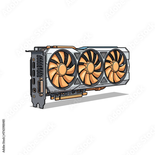 Graphics card flat vector design