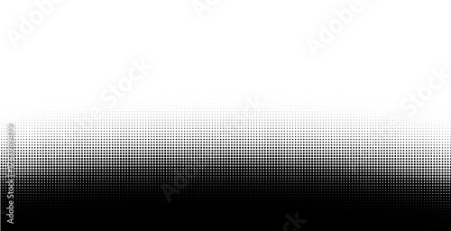 Halftone border website. Drop separator effect. Wave black gradient dot divider. Pixel graphic frame. Vector half tone illustration