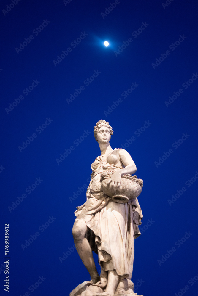Obraz premium Statue in night blueish light