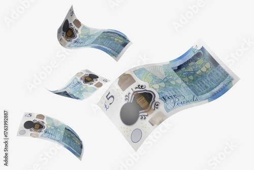 Papier peint 5 British pounds bank notes