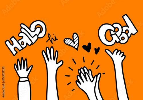 Applaud hands vector in doodle style. Hand drawn clapping human hands doodle set. vector illustration.