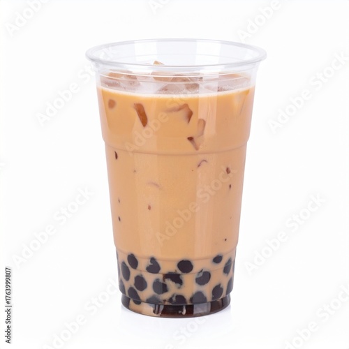 Wallpaper Mural Classic Brown Sugar Bubble Tea Isolated on White Background — Popular Boba Drink Trend Torontodigital.ca