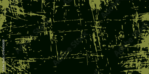 Abstract Dark Green Grunge Background with Scratched Distressed Texture.