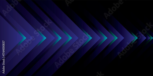 A dynamic sequence of layered glowing purple and cyan chevrons pointing forward creating a sense of futuristic motion and depth.
