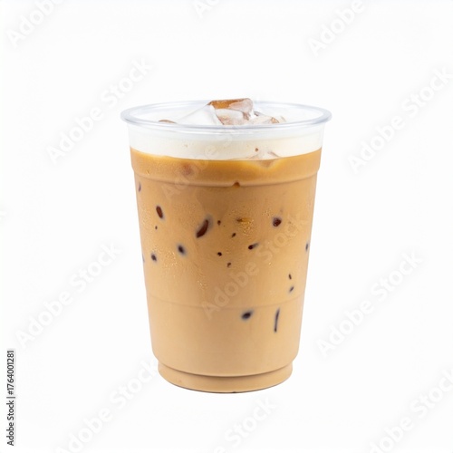 Wallpaper Mural Iced Coffee Latte Isolated on White Background — Trendy Cold Brew Drink for Modern Lifestyle Torontodigital.ca
