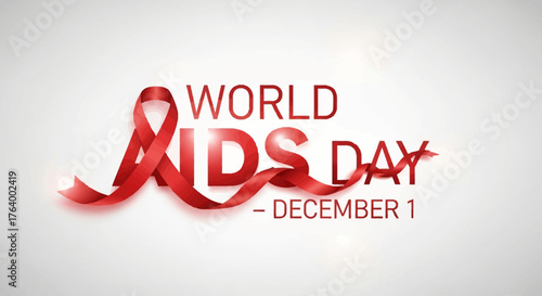 Show your support on World AIDS Day with this powerful red ribbon design, perfect for awareness campaigns, educational materials, and social media posts on December 1st