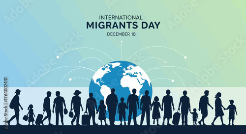 Celebrate International Migrants Day with a powerful visual representing global connection and shared humanity, ideal for social campaigns and awareness initiatives, December 18