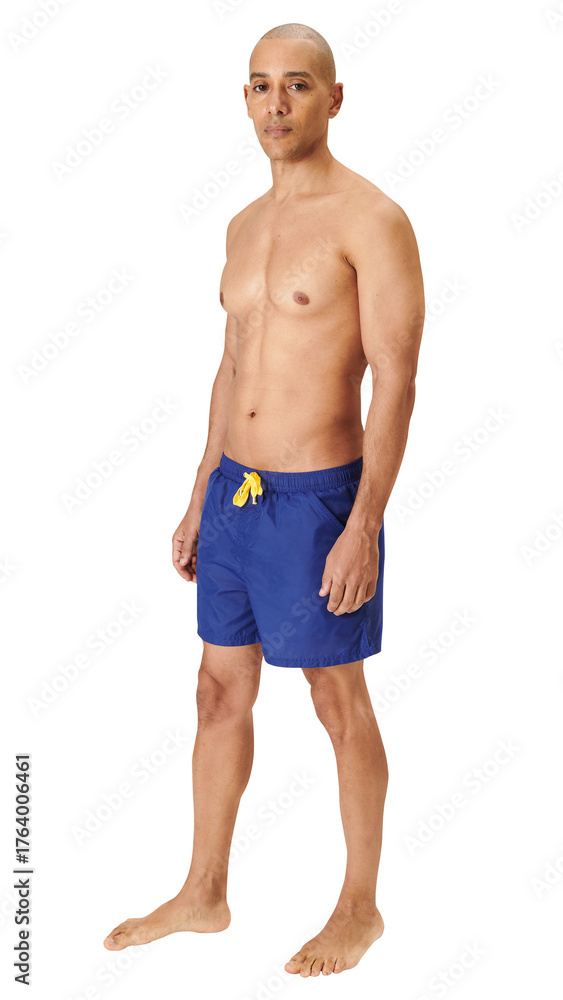 Fototapeta premium Png men's blue board shorts swimwear