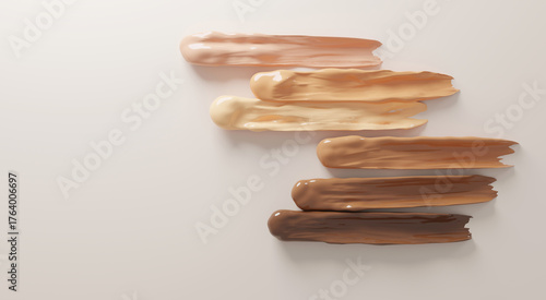 Liquid foundation with copy space 3D render Cosmetic cream