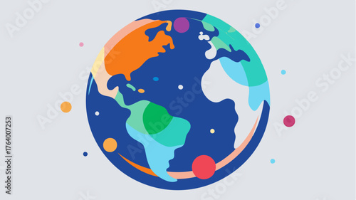 A stylized abstract globe representing global business potential with varying color spots indicating areas of market expansion versus saturation.