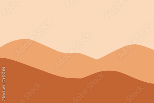 Contemporary Nature Wall Decor Design with Minimalist Mountain Background. Abstract Landscape Poster Vector Illustration,.