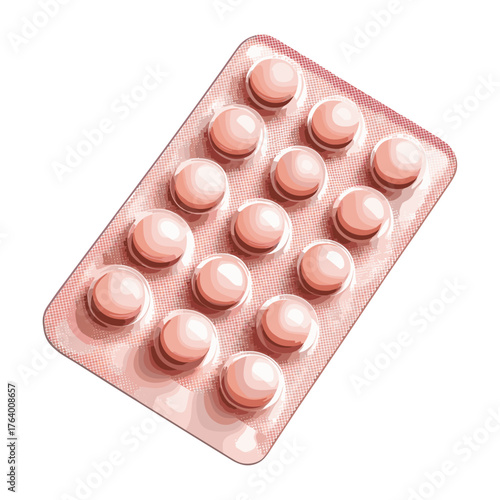 Birth control pills illustration medication pack vector
