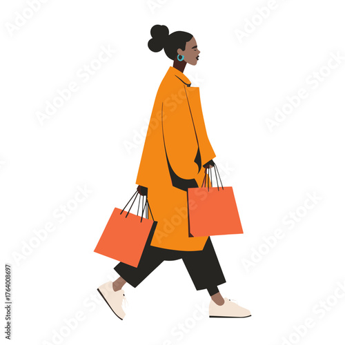 Gen z shopping illustration fashion woman vector