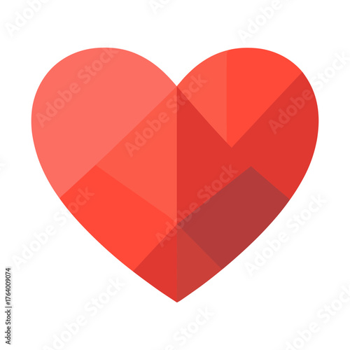 Carttoon heart icon geometric valentine abstract vector