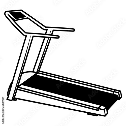 Continuous line drawing of an incline treadmill in minimalist style  