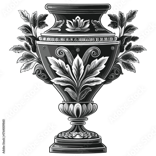 Vase classic design black vector