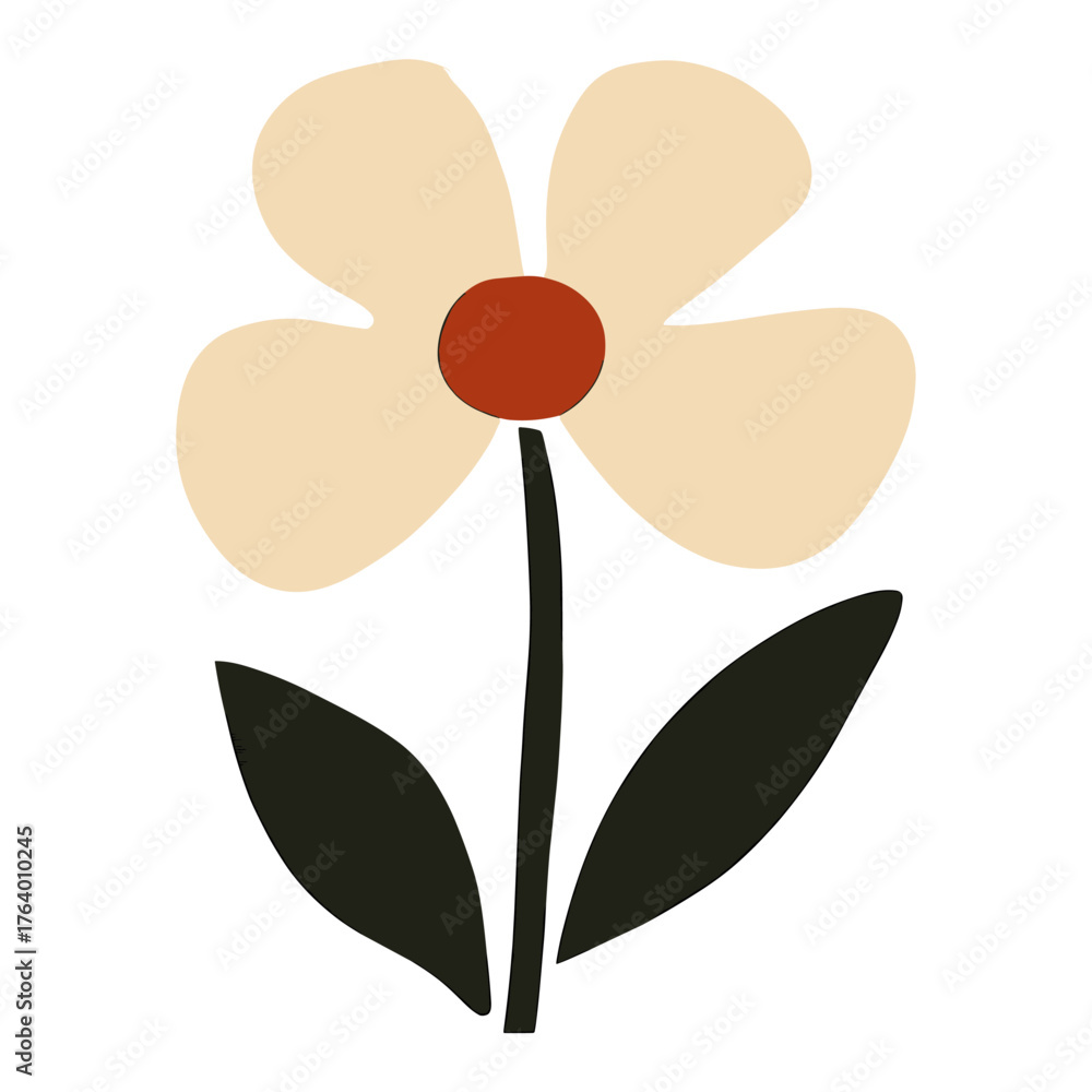 Fototapeta premium Flower shape illustration simple art vector