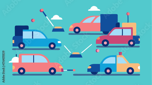 A scenario depicting a multicar pileup being avoided by autonomous vehicles employing advanced predictive analytics and communication technology.