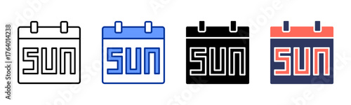 Week icon sheet multiple style collection