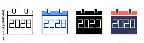 Year icon sheet multiple style collection