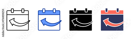 Reschedule icon sheet multiple style collection