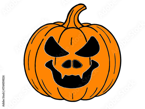 Spooky Evil Grinning Jack-o'-Lantern Pumpkin