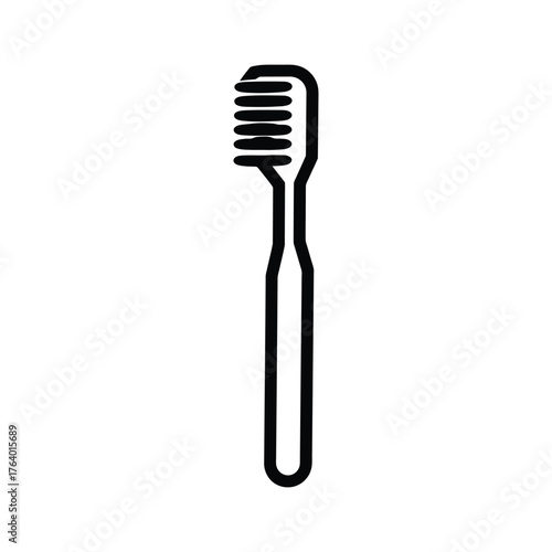 Toothbrush black outline Icon white background design