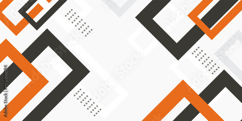 Bright black banner with a trend orange stripes