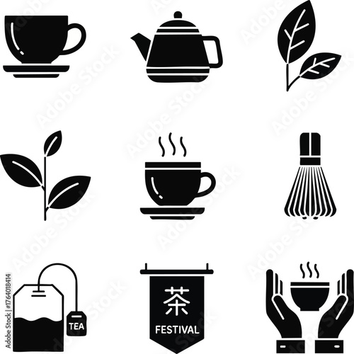 Tea ceremony vector icons