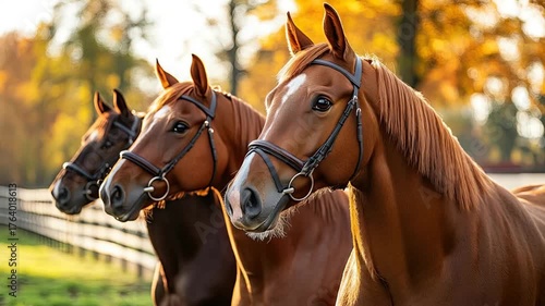 Autumn Horses Farm Portrait.