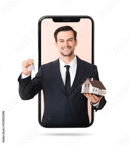 Male real estate agent with...