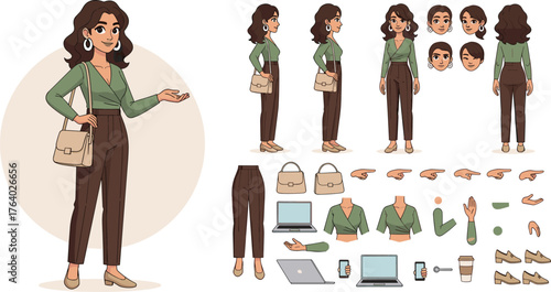 Santa Claus Character Design Festive Illustration with Editable Elements for Christmas