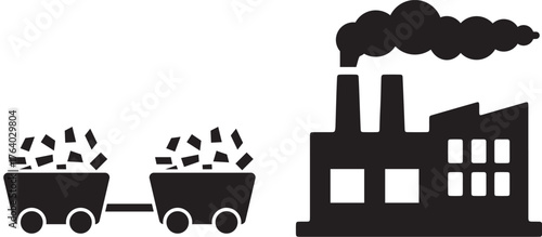 Heavy Industry Concept with Factory and Mine Carts