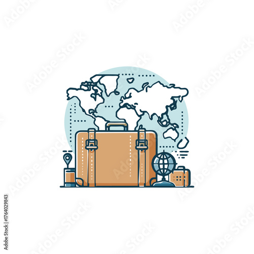 world map, symbolizing travel and global exploration.