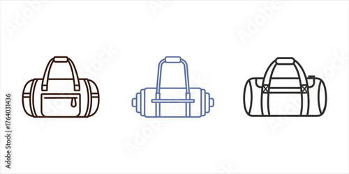 Gym bag illustration collection of athletic sports travel duffel bag