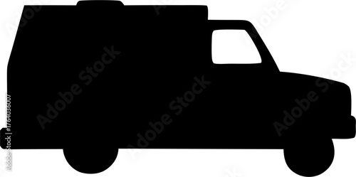 RVs Silhouette Vector – Camper Van, Motorhome, and Trailer Outline Design Isolated on White Background